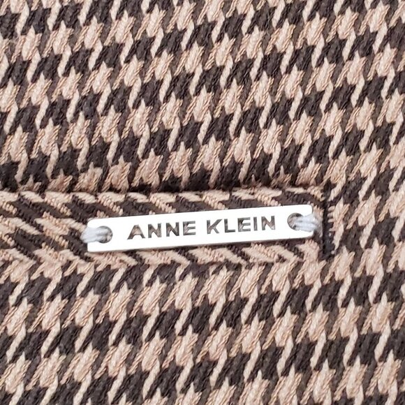 NWT Anne Klein Houndstooth Pants Women's Tan Brown Straight Leg Trouser Posh 10 - Picture 4 of 9